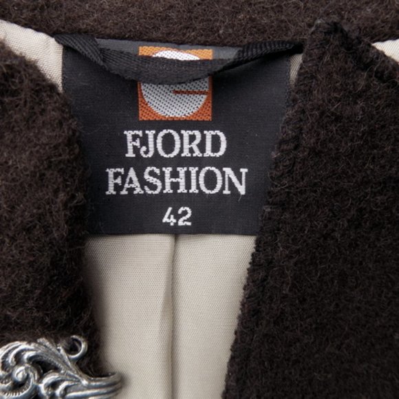 Pure wool jacket Norway 42 M Beige Pewter clasps Off white Scandinavian Nordic - Picture 7 of 7